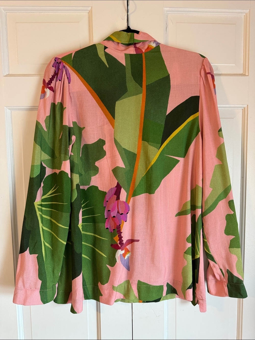 NWOT Farm Rio Tropicalist Pink/Green Lightweight Linen/Viscose Blazer Jacket - Picture 3 of 13